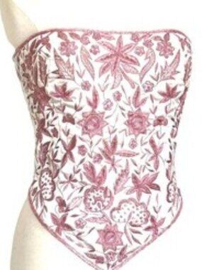 JASDEE Vintage Bustier Corset Hand Work Embroidery On Satin Style F3043